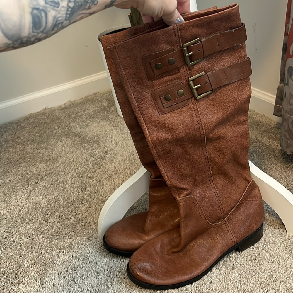 Leather riding boots
